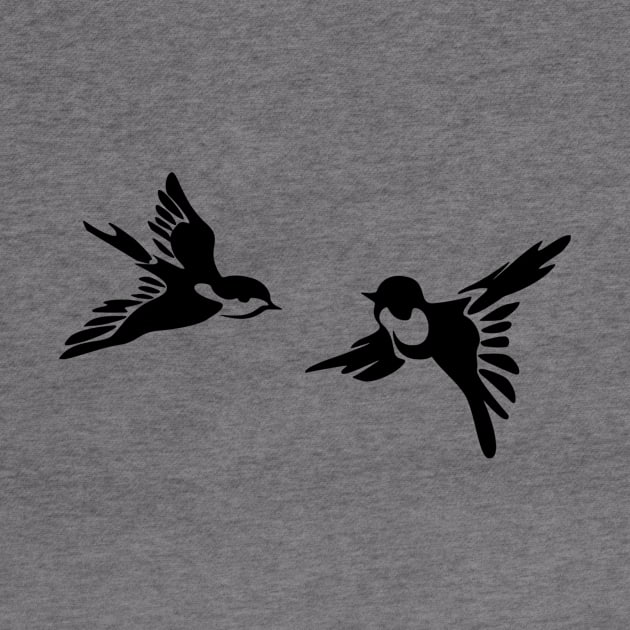 Flying Birds Chickadees Sparrow by carobaro